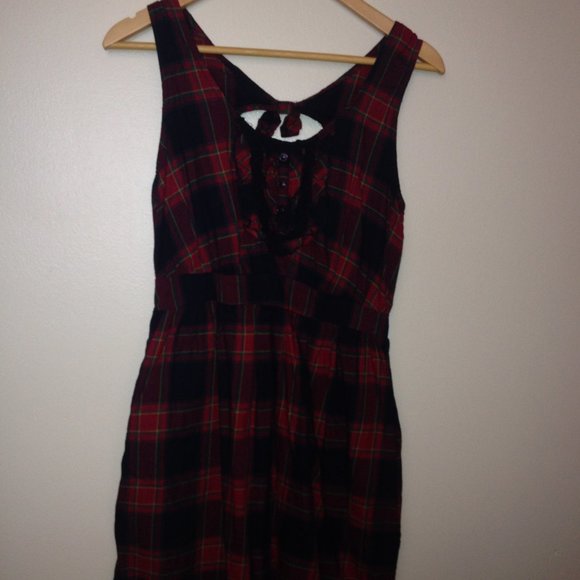 ♡ NWT Zara TRF Red Plaid Dress Size Medium